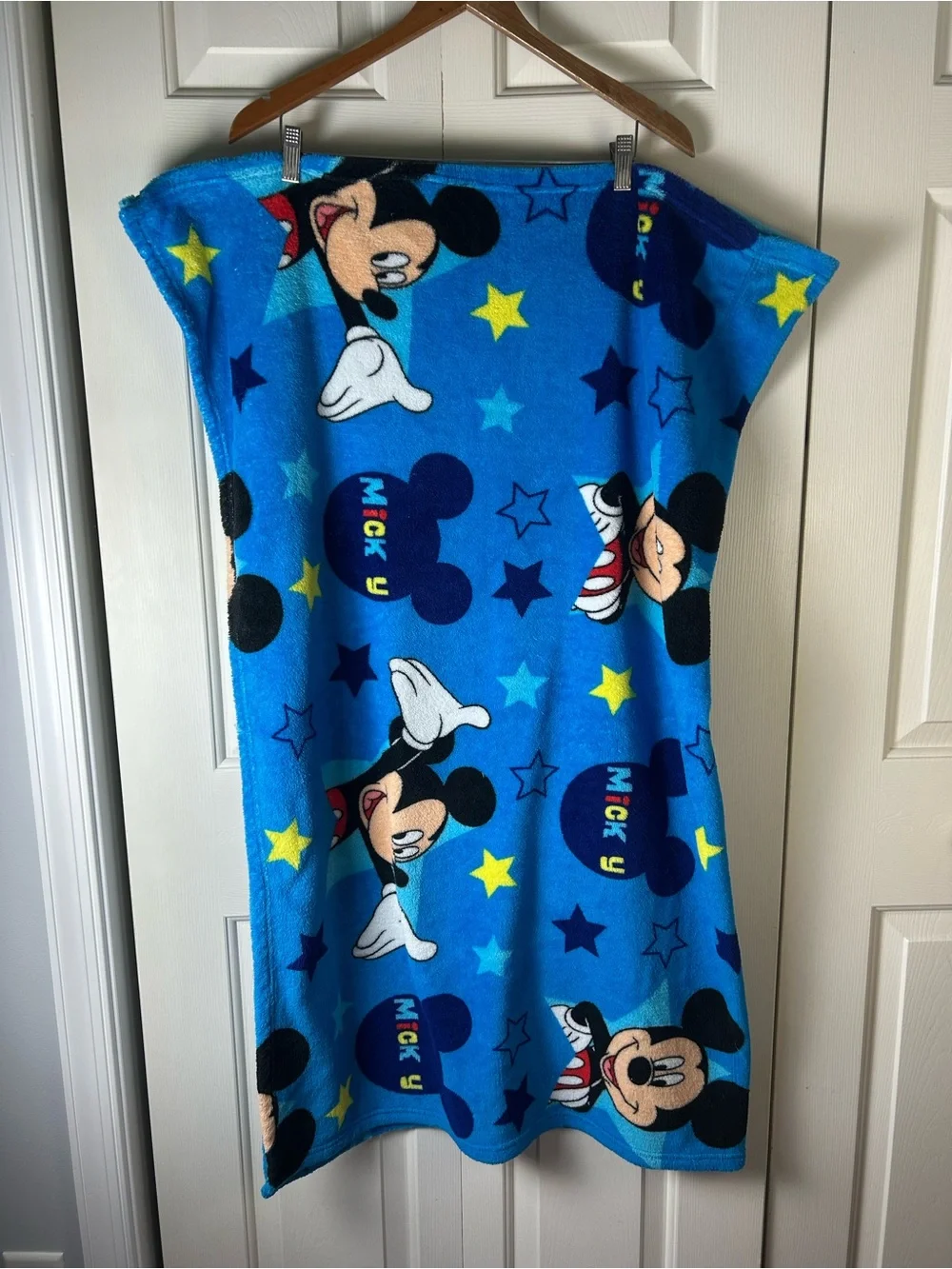 Disney Mickey Mouse Blue Baby Toddler Blanket Throw Yellow Stars Jay Franco